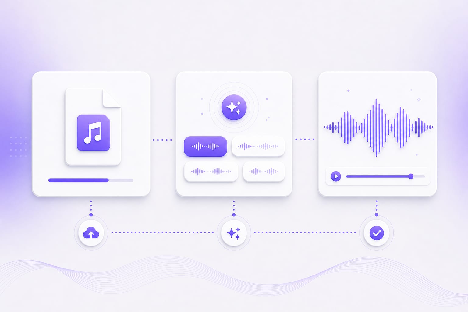 Online voice enhancer workflow for cleaning spoken audio