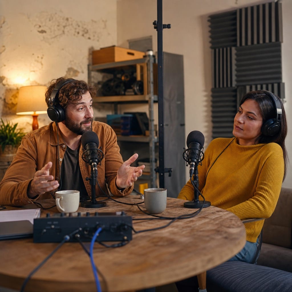 Podcast recording with uneven vocal levels