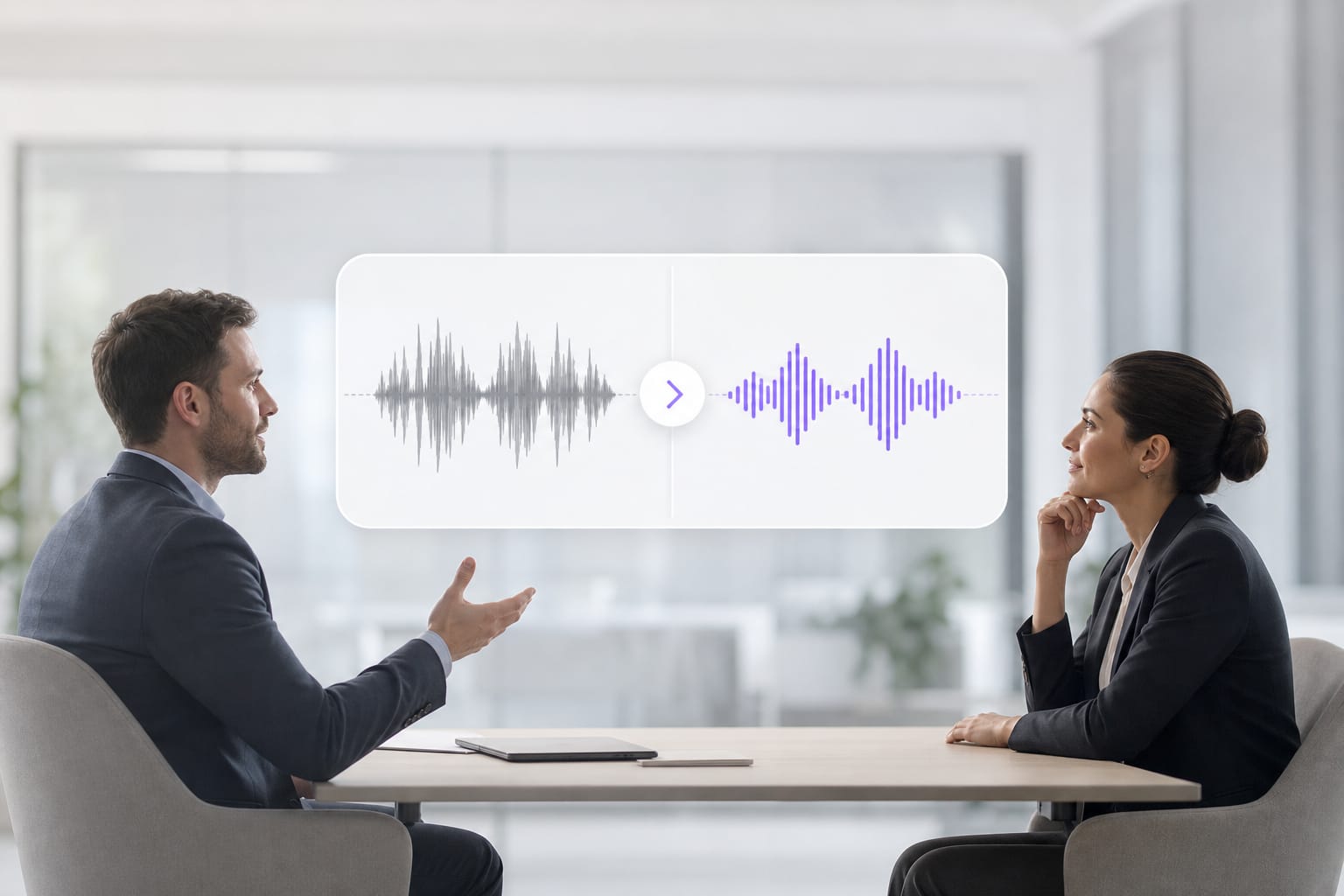 Interview audio enhanced for clarity