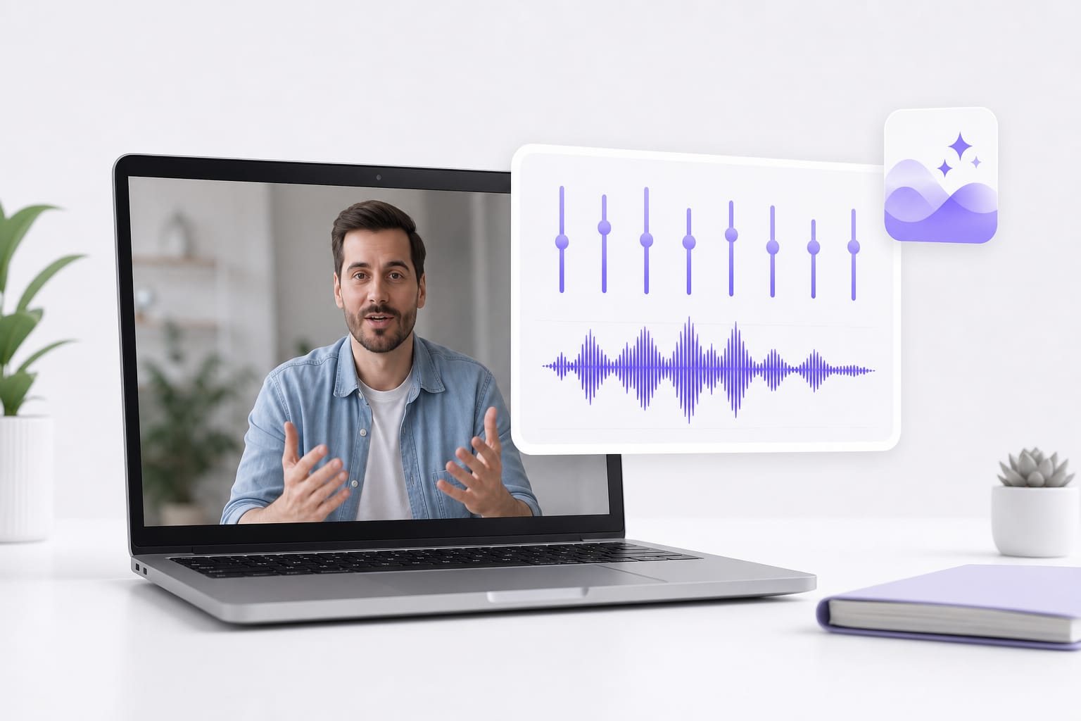 Video dialogue processed with voice equalizer