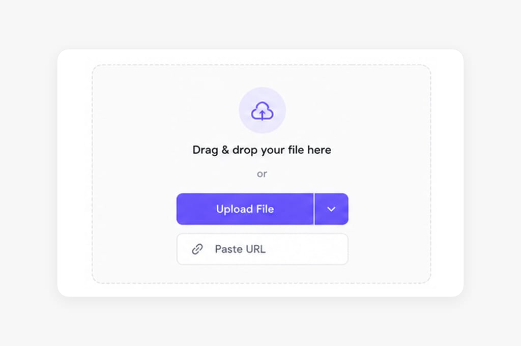 Upload audio or video with Volume tab open illustration