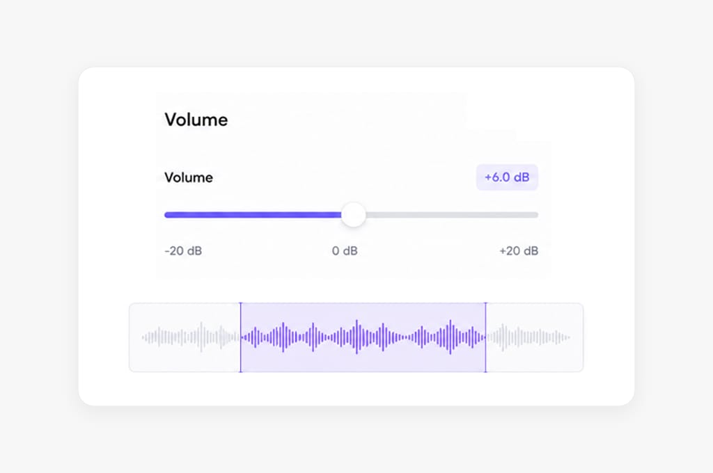 Adjust audio volume with slider illustration