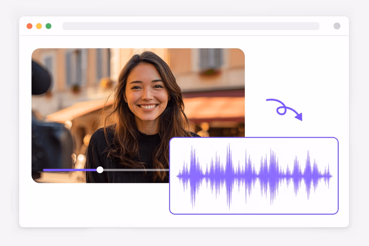 High-quality MP3 audio waveform export from WebM video illustration