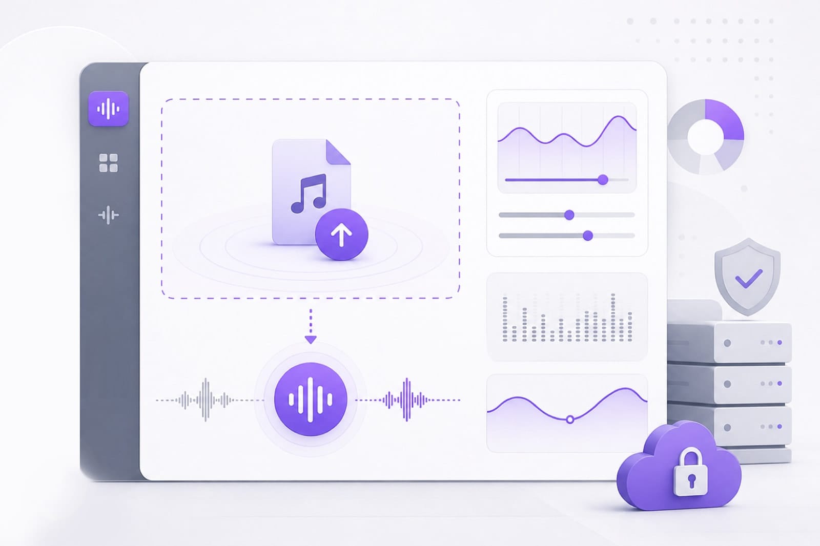 Upload saved audio for YouTube pitch change illustration