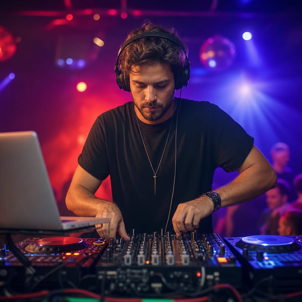 DJ working with a full YouTube vocal track