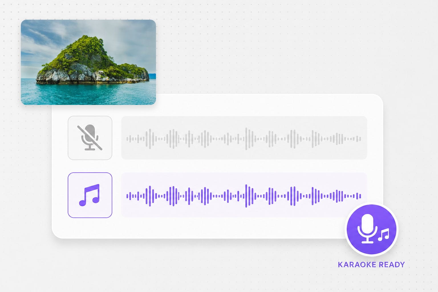 Instrumental karaoke track after removing vocals