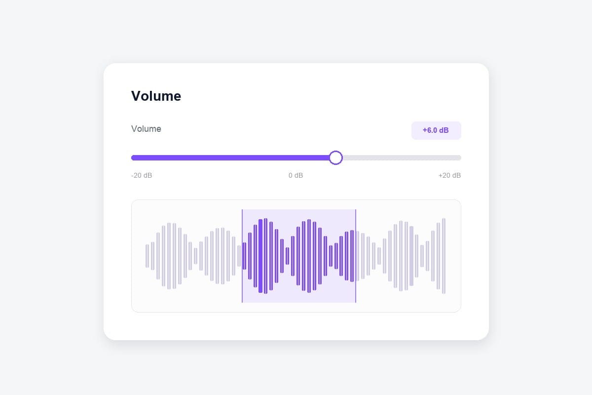 Adjust YouTube audio volume with slider illustration