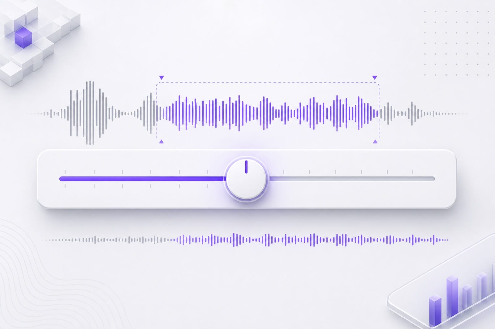Volume slider for YouTube audio normalization illustration